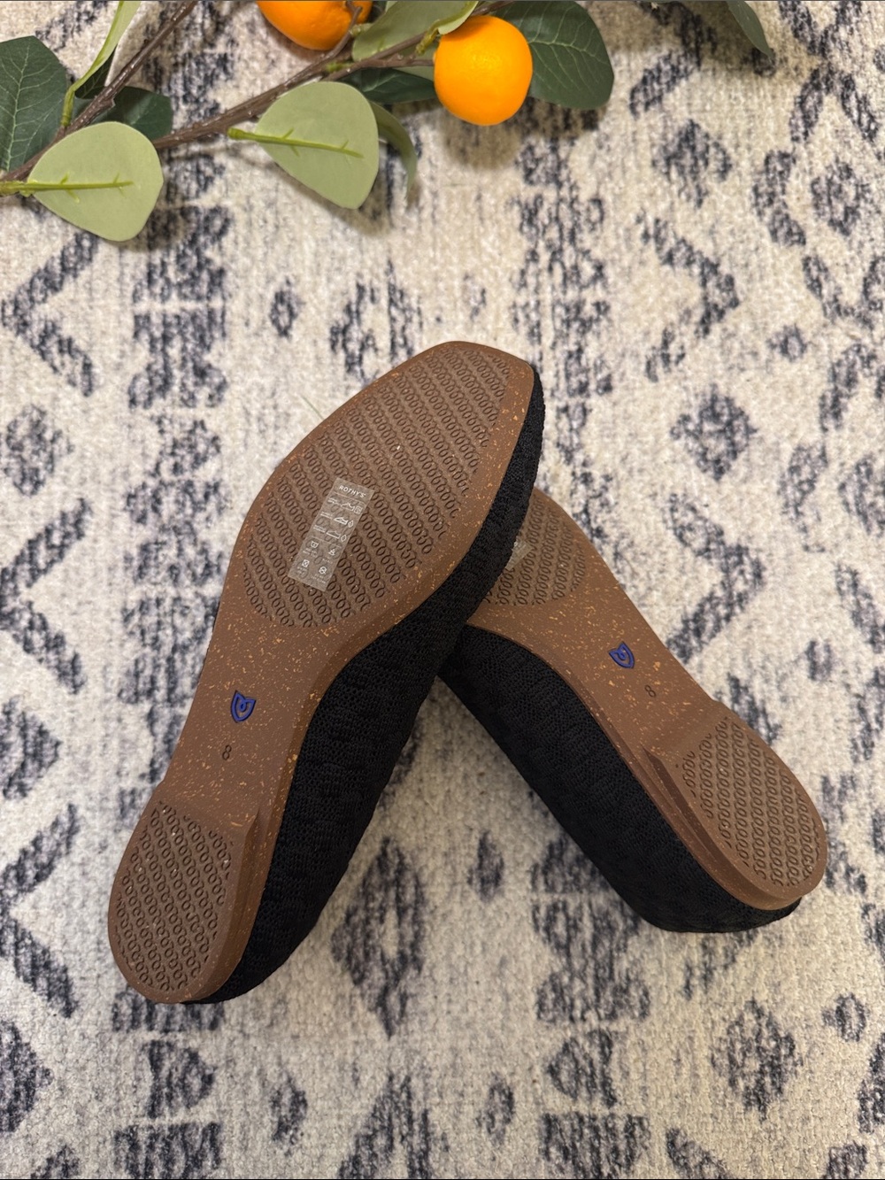 Rothy's The Max Square Mary Jane 8 - Black Sand Basketweave Flat NWOT - Picture 4 of 5